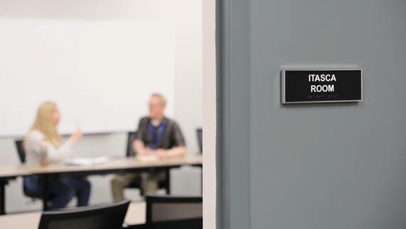 Itasca meeting room door