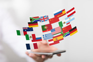 phone with different national flags above it