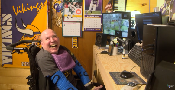 John Gendron at his computer