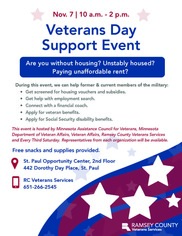 Veterans Day Support event flyer