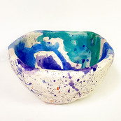 Painted clay bowl