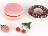 Variety of desserts made of clay