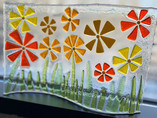 Flower shapes in glass 