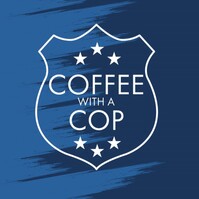 Blue "Coffee with a Cop" graphic