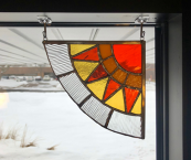 Colorful corner glass suncatcher 