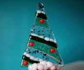 Fused glass evergreen tree