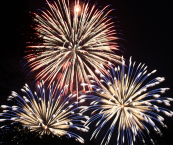 Fireworks display against a night sky