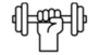 Hand holding weight icon