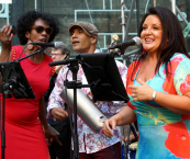Three members of Salsa del Soul musical group