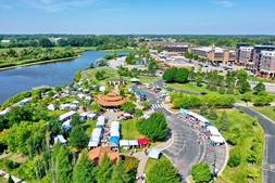 Aerial view of Arts in the Park event