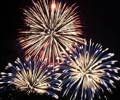 Fireworks display in night sky