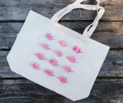 Personalized stamped canvas tote bag