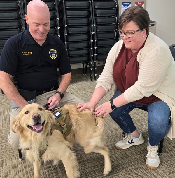 Rip with an Sgt. Tom Lowery and City Staff