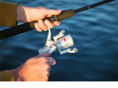 Person holding a fishing pole