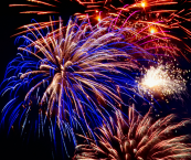 fireworks in the night sky