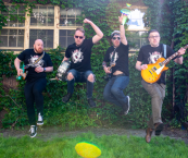 Riffin Griffin band with their instruments