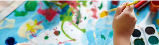 close-up of kid water color painting