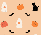 Ghost, cat, bat graphic