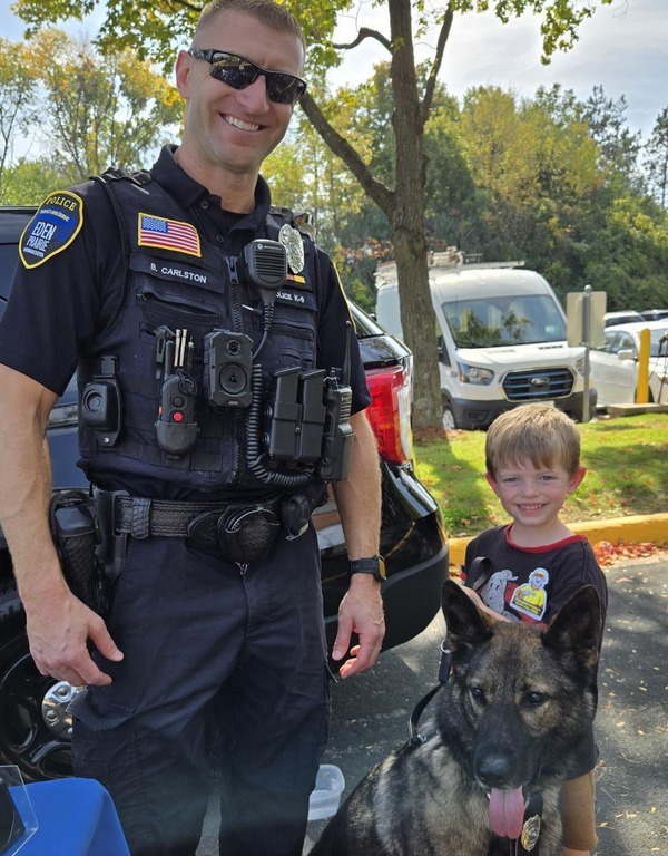 An EPPD officer with K-9 Jax