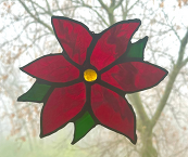 stained glass poinsettia
