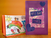 two examples of handmade painted cards