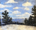 Winter scenery wool painting