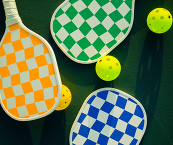 Pickleball paddles and balls