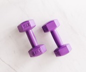 set of purple hand weights