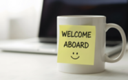Welcome aboard on coffee mug