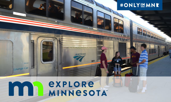 Amtrak train in St. Paul - Ramsey County Regional Railroad Authority - banner