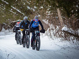 Three riders at the Norpine Fat Bike Classic