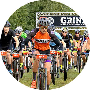 Riders on the starting line of the GRIND