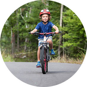 child bicycling