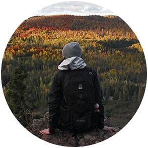 A view of fall color on the Sawmill Dome from the Superior Hiking Trail
