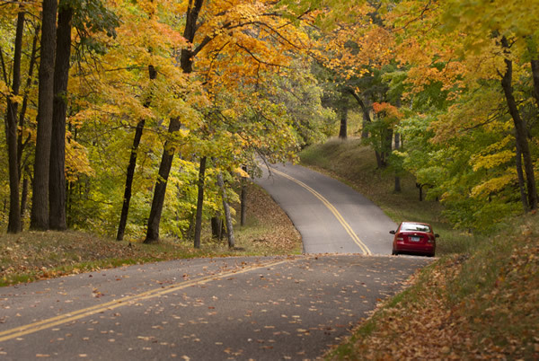 Fall drive through Lake Bemidji State Park