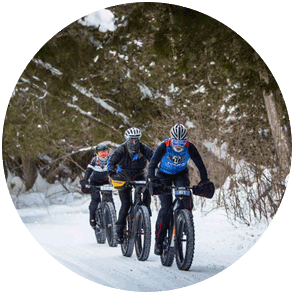 three fat bike racers