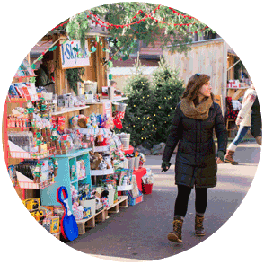 Woman at outdoor winter market