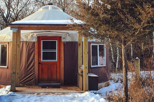 Winter yurt at Afton State Park
