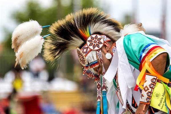 Native American dancer at Prairie Island Indian Community Wacipi