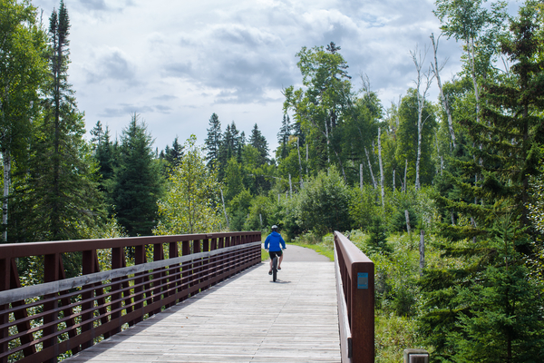 Biker on the Gitchi-Gami State Trail