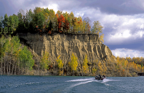 image of Fall fishing on an iron ore pit lake near Virginia 