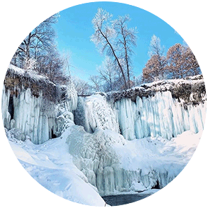 image of a waterfall in winter