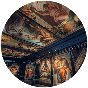 image of Sistine Chapel exhibit at MOA