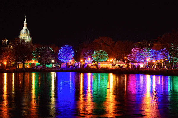 image of Holidazzle lights at Loring Park