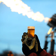 an image of a mug of beer outside in winter