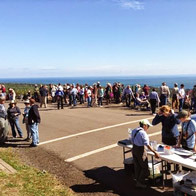 an image of birders at Hawk Ridge
