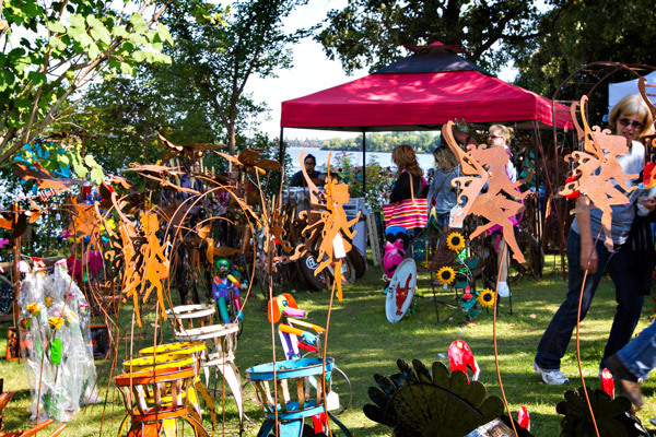 an image of people at an art fair in Little Falls