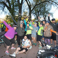 an image of people after a bike race