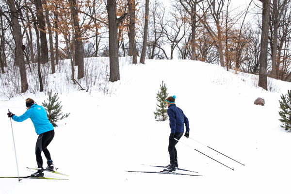 an image of people cross-country skiing at Theodore Wirth Park in Minneapolis