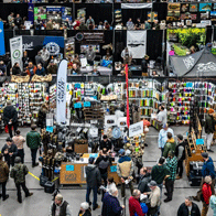 an image of vendor booths at the Great Waters Fly Fishing Expo